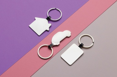 Logo trade promotional giveaways picture of: RCS recycled zinc alloy house keyring
